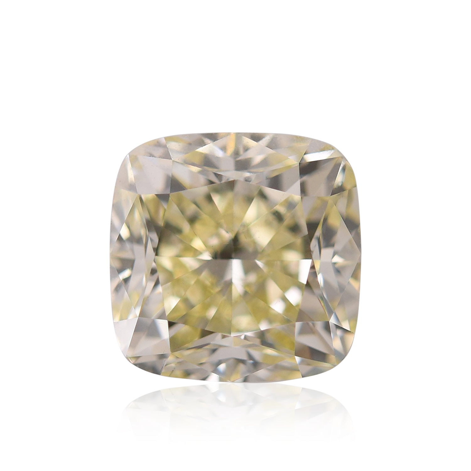 2.12 Carat W-X, Light Yellow Cushion Diamond SI1 GIA