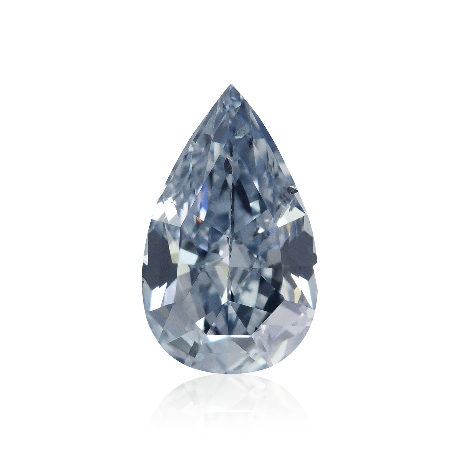0.52 Carat Fancy Intense Blue Pear Diamond SI2 GIA