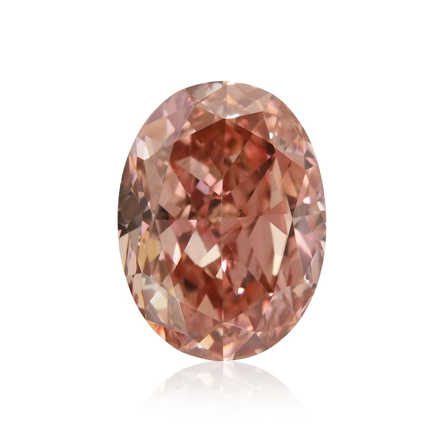 0.57 Carat Fancy Intense Orangy Pink Oval Diamond SI1 GIA