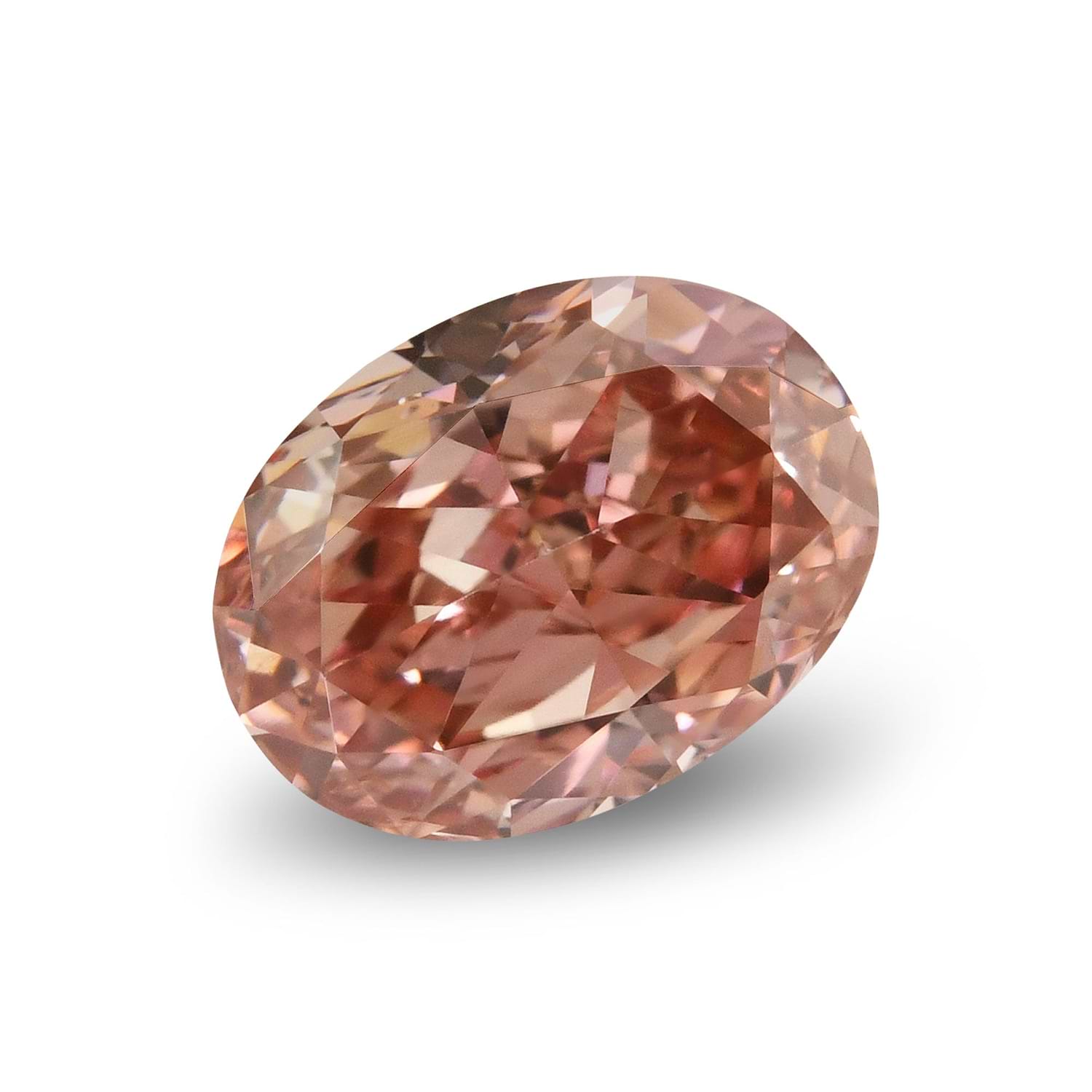 0.57 Carat Fancy Intense Orangy Pink Oval Diamond SI1 GIA