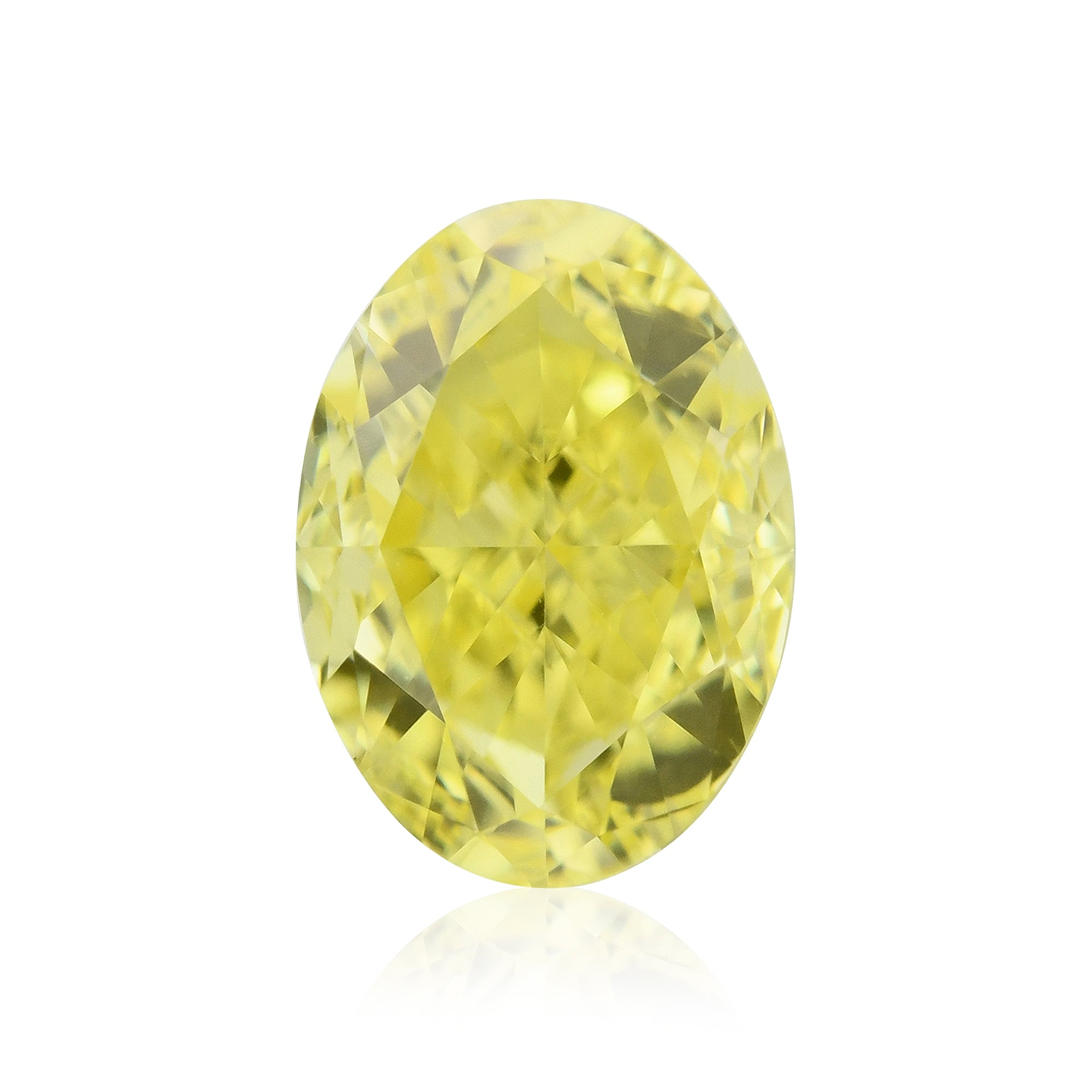 0.72 Carat Fancy Intense Yellow Oval Diamond VS1 GIA