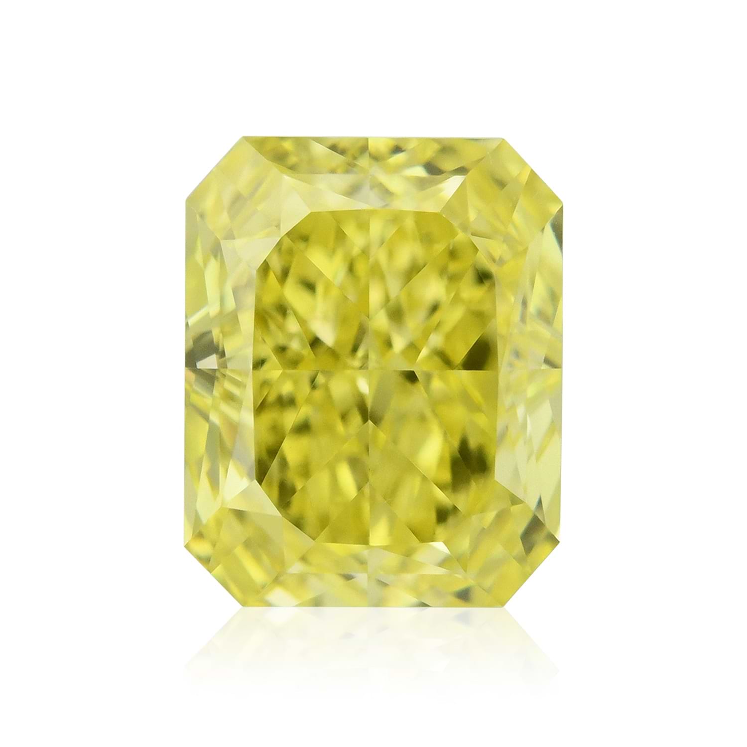0.70 Carat Fancy Intense Yellow Radiant Diamond VVS2 GIA