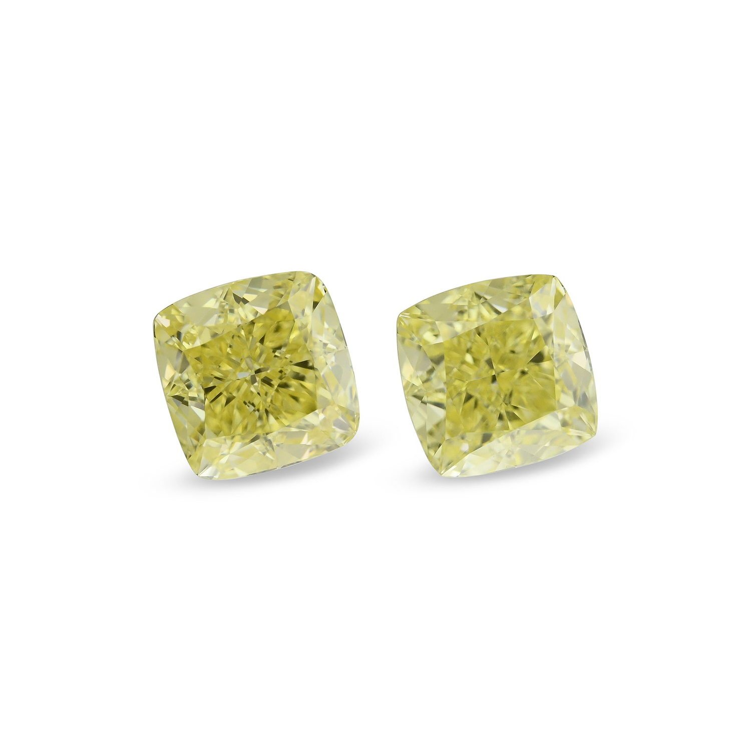 1.60 Carat Fancy Yellow Cushion Diamonds VVS1