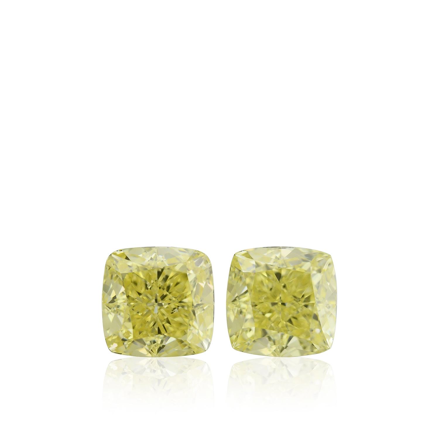1.60 Carat Fancy Yellow Cushion Diamonds VVS1