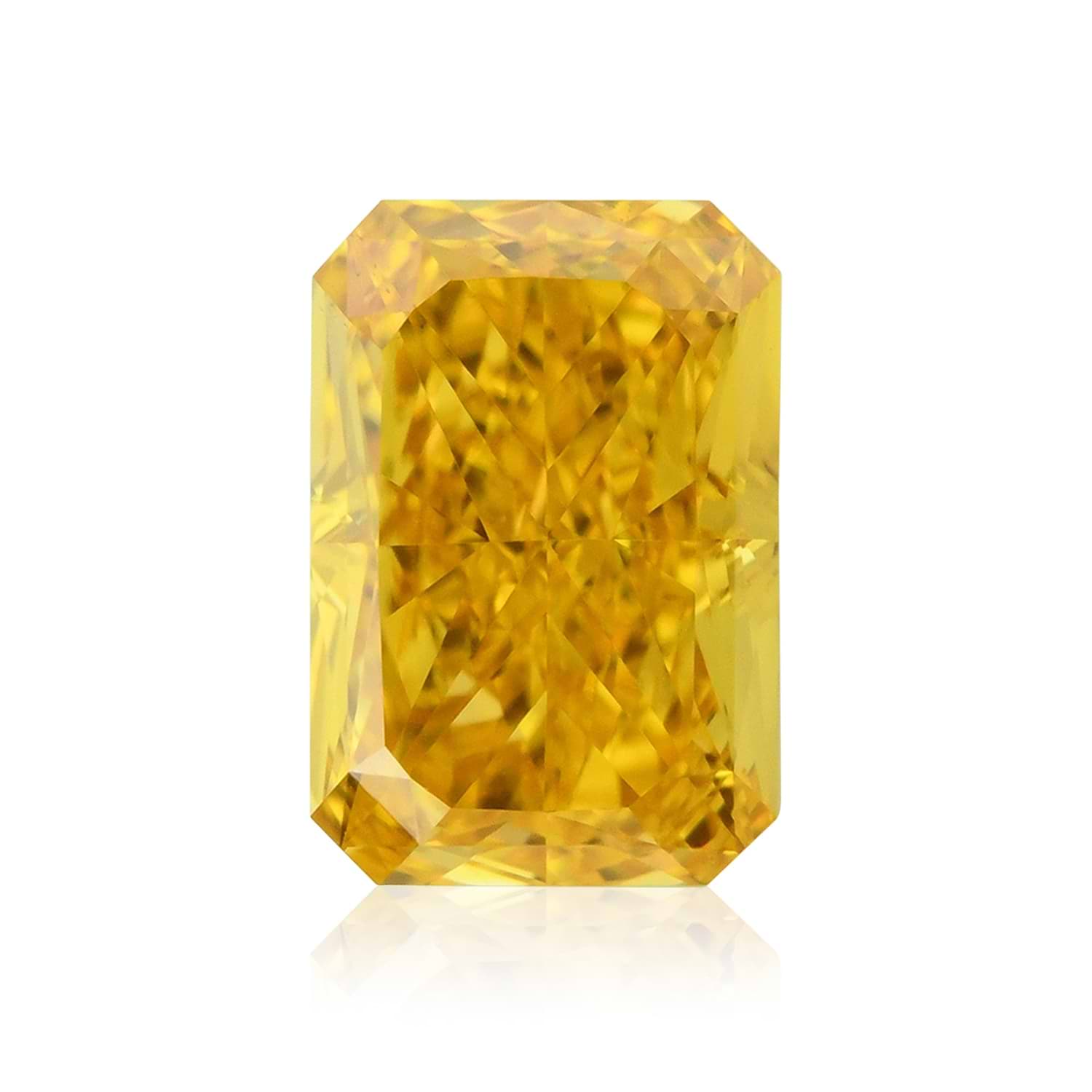 0.54 Carat Fancy Vivid Orange Yellow Radiant Diamond VS2 GIA