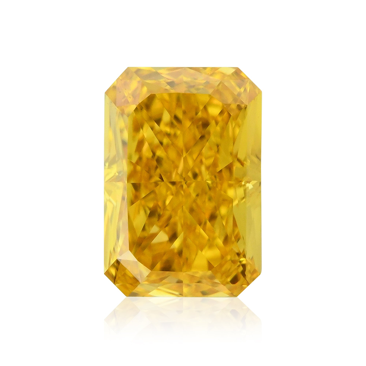 0.54 Carat Fancy Vivid Orange Yellow Radiant Diamond VS2 GIA