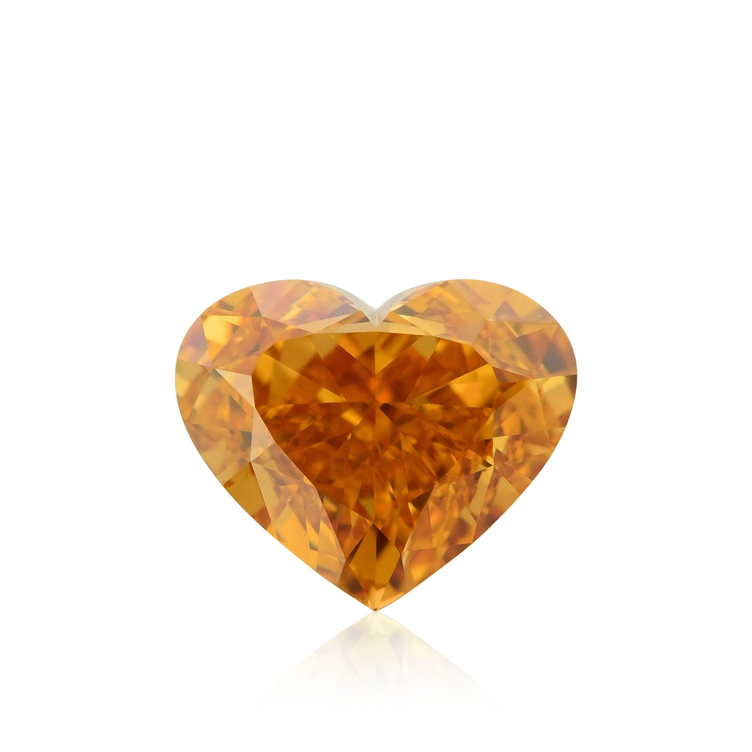 0.72 Carat Fancy Vivid Yellow Orange HEART Diamond VS2 GIA