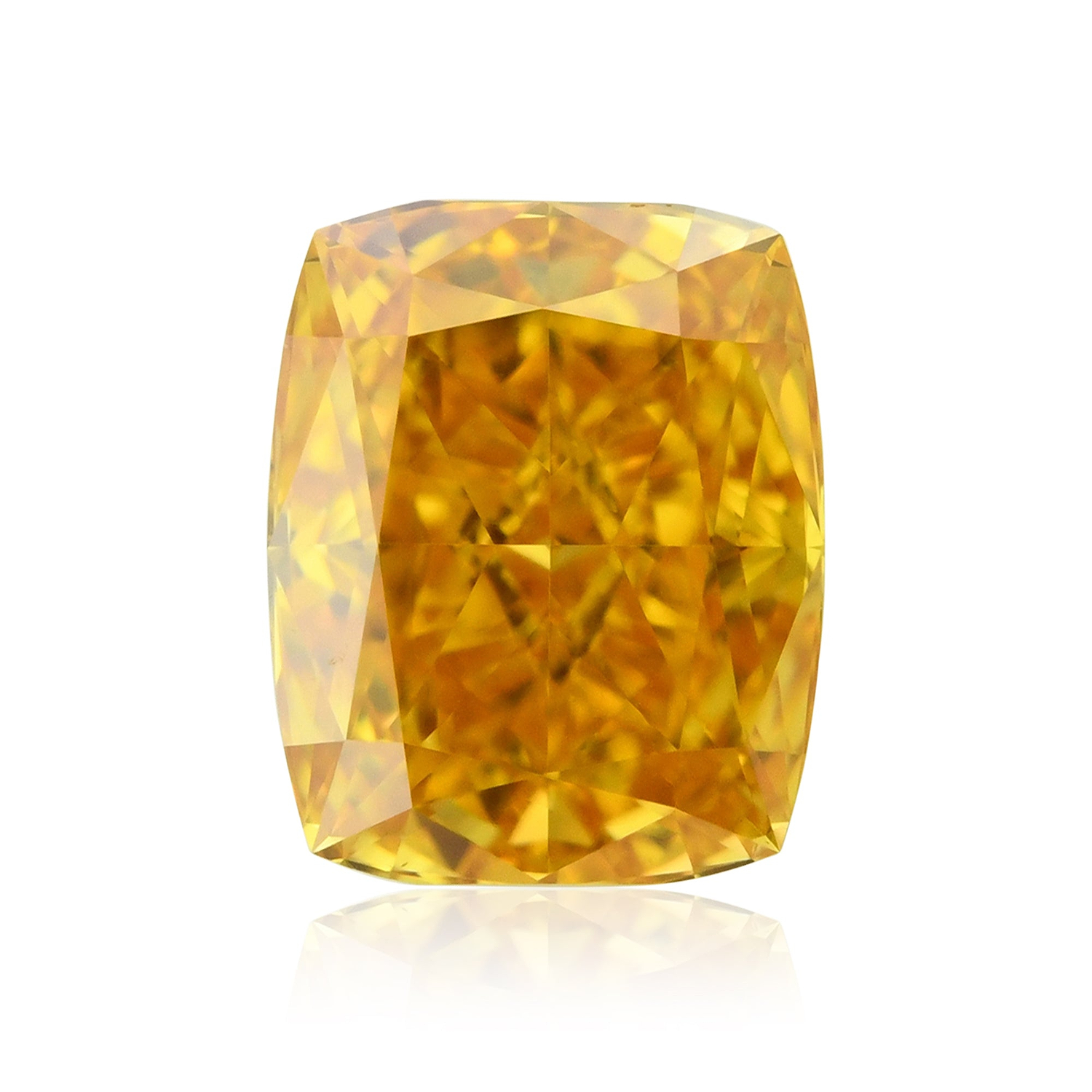 0.44 Carat Fancy Vivid Yellow Orange Cushion Diamond VS1 GIA