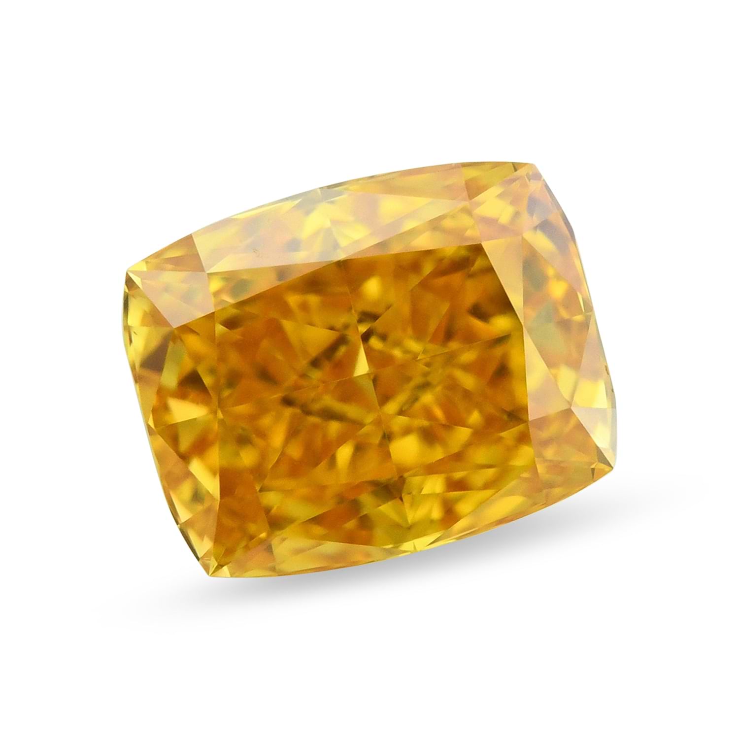 0.44 Carat Fancy Vivid Yellow Orange Cushion Diamond VS1 GIA