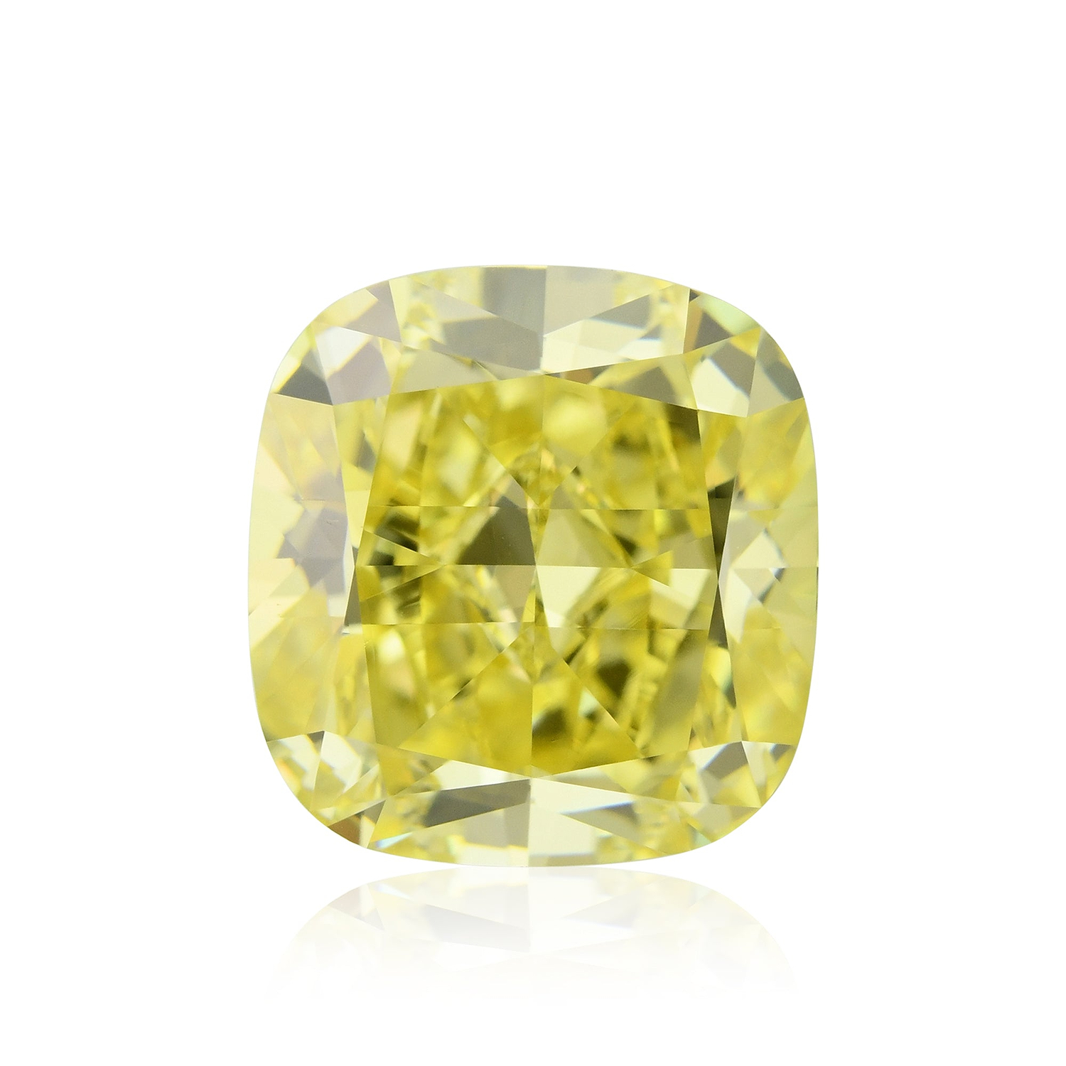 2.54 Carat Fancy Vivid Yellow Cushion Diamond IF GIA