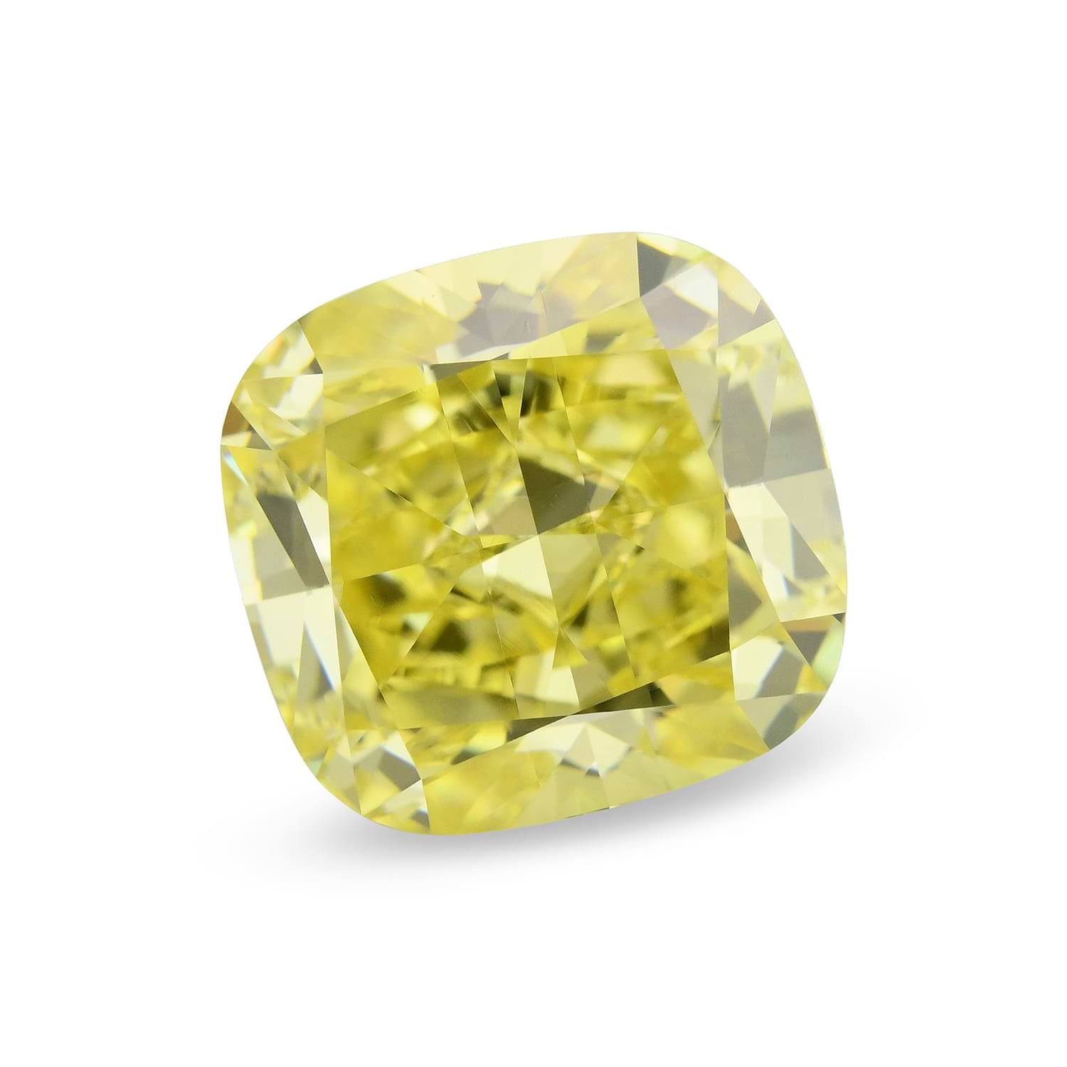 2.54 Carat Fancy Vivid Yellow Cushion Diamond IF GIA