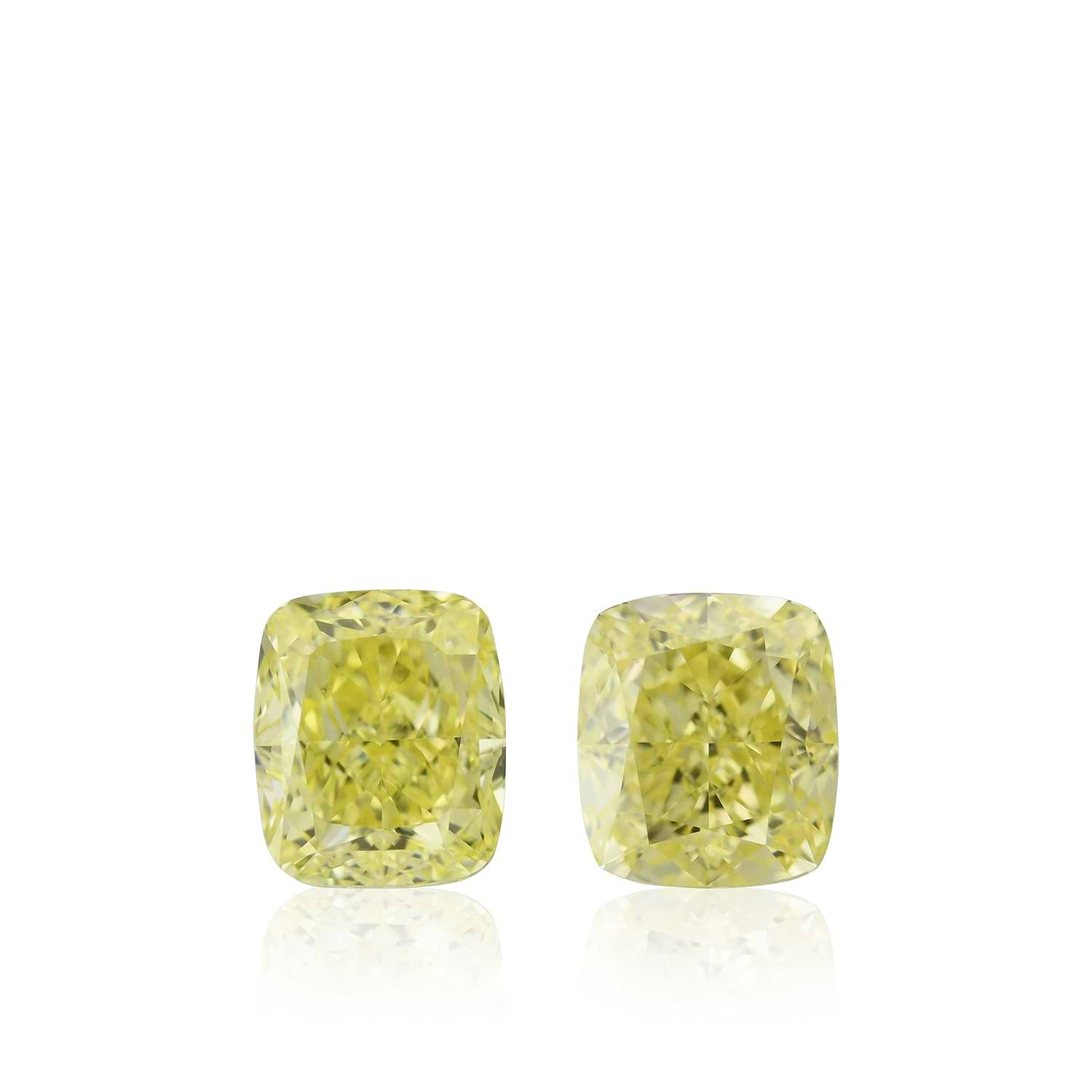 1.42 Carat Fancy Yellow Cushion Diamonds VVS1