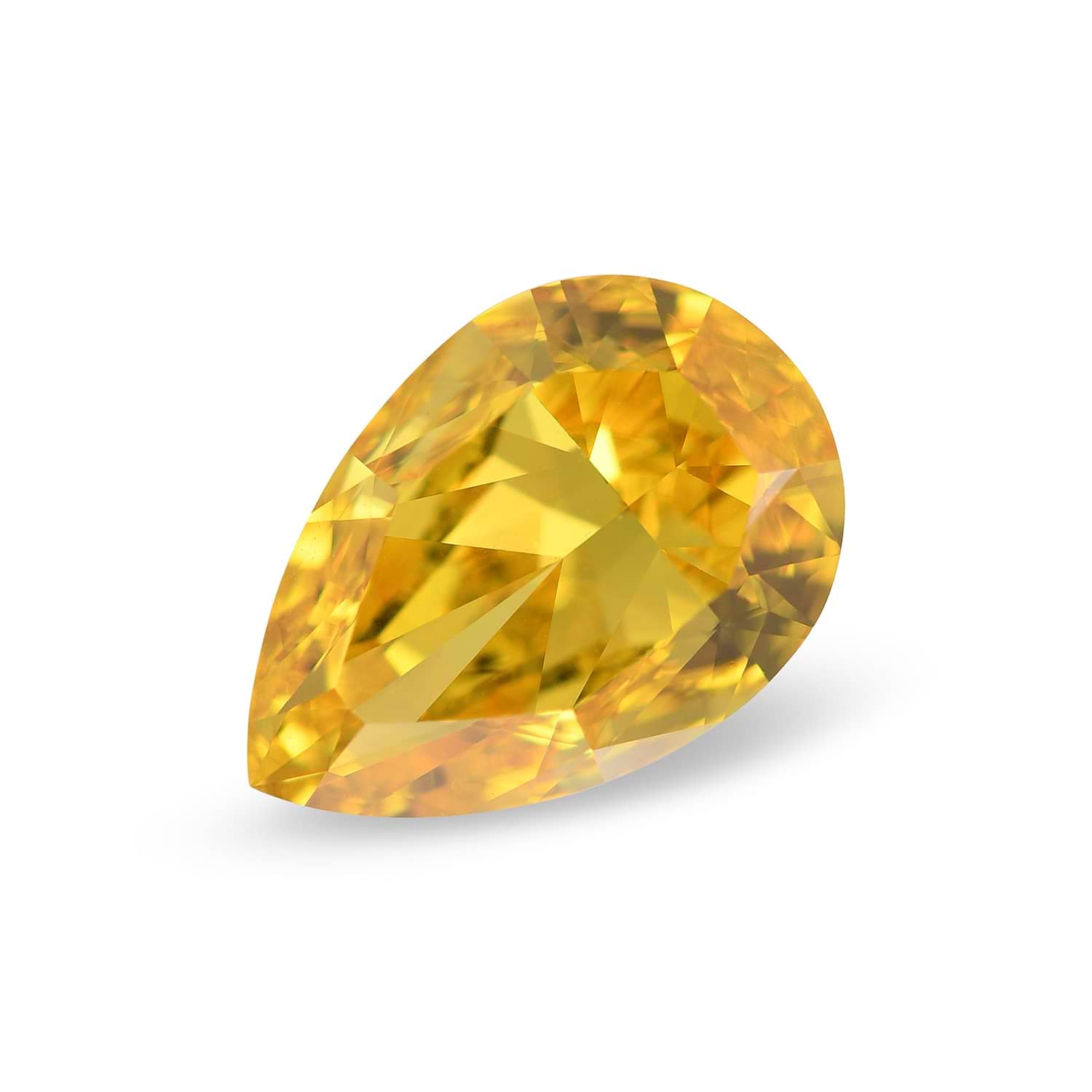 3.01 Carat Fancy Vivid Orangy Yellow Pear Diamond VS2 GIA