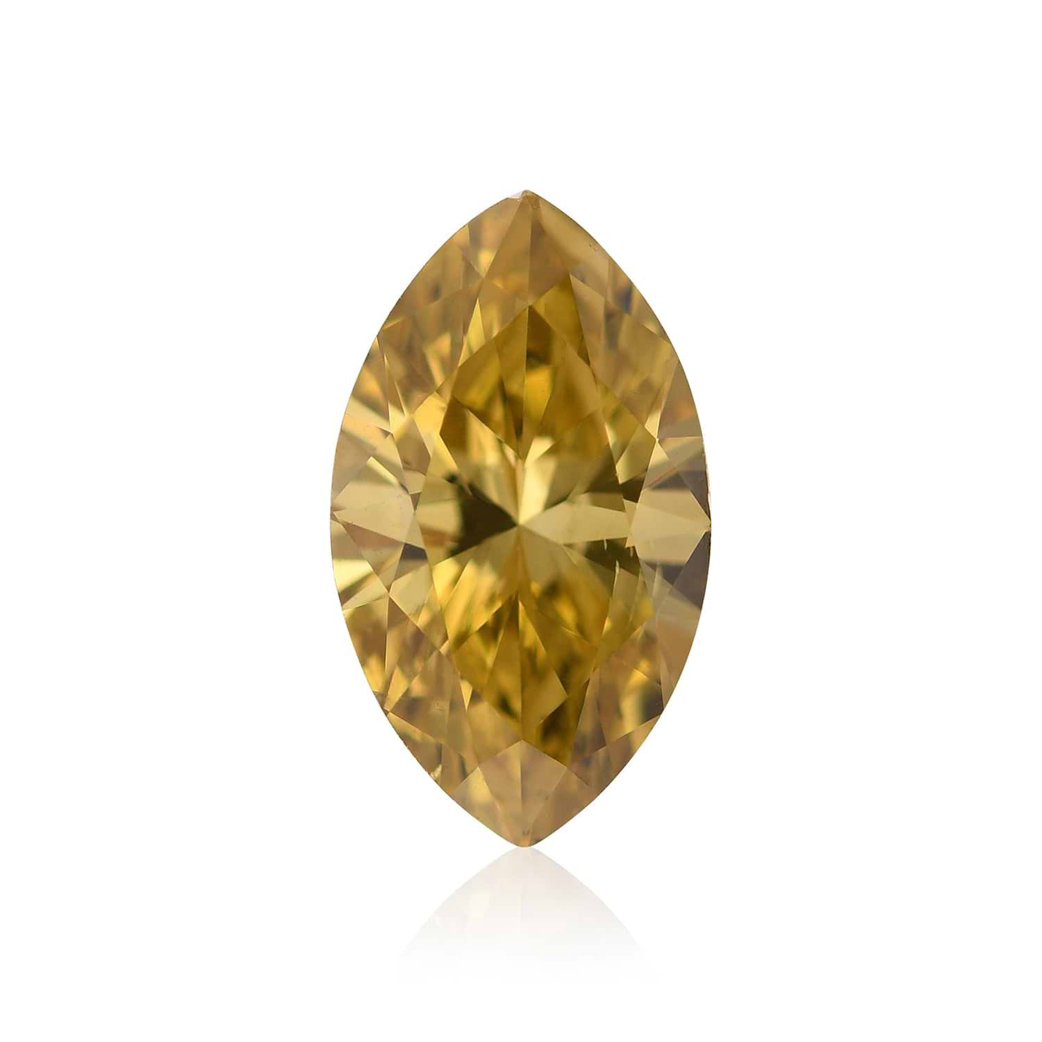 1.35 Carat Fancy Deep Brownish Yellow Marquise Diamond SI2 GIA
