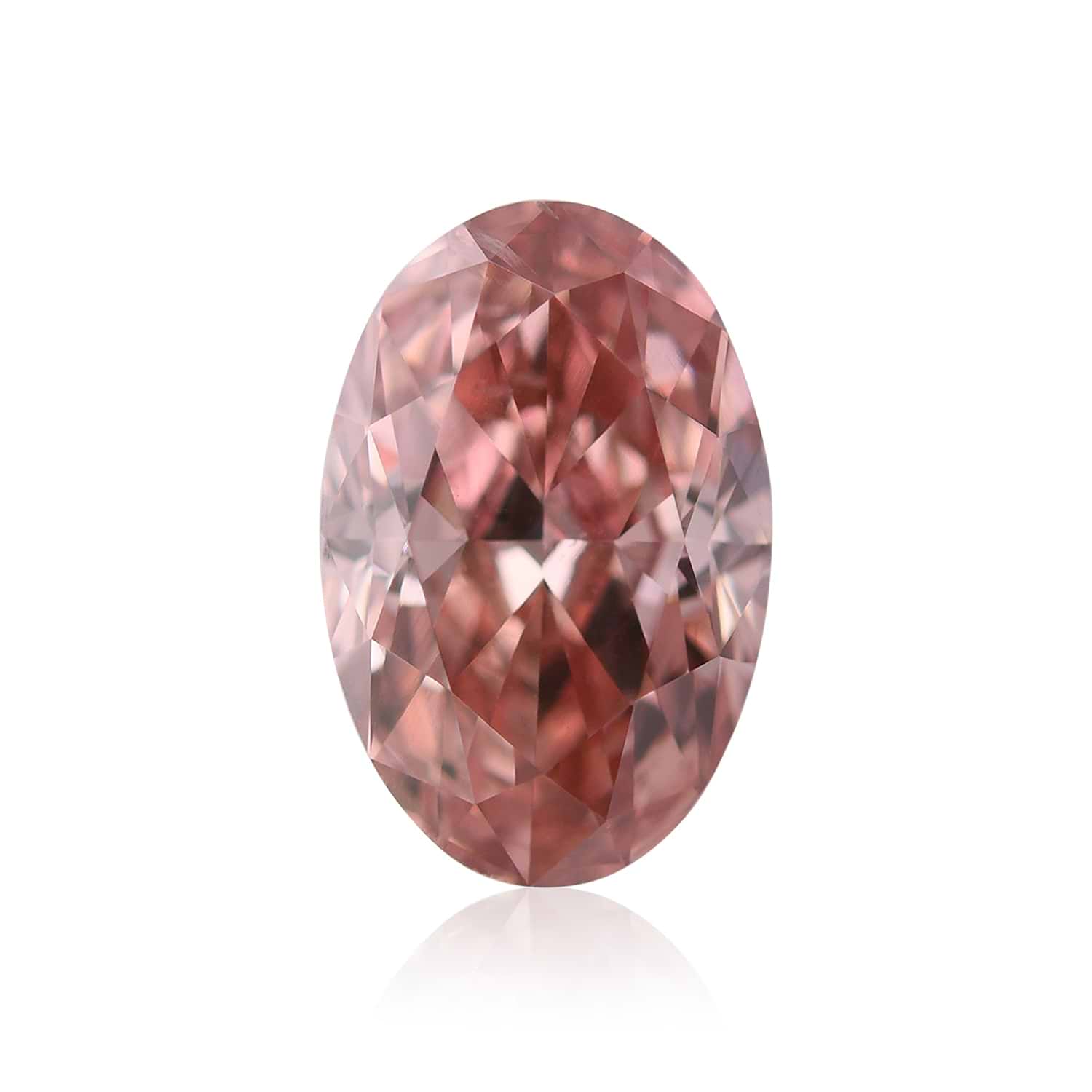 1.01 Carat Fancy Intense Orangy Pink Oval Diamond SI2 GIA