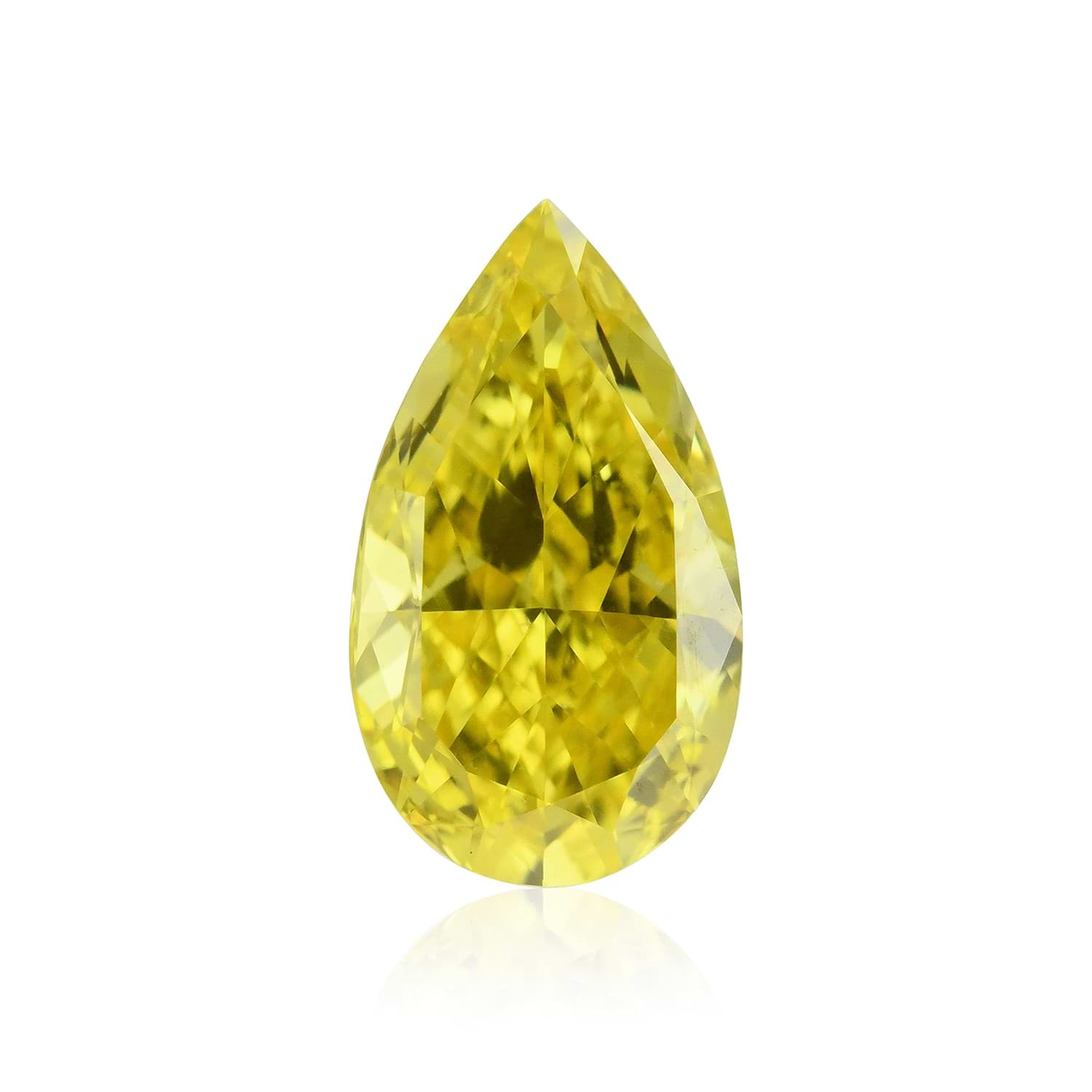 0.50 Carat Fancy Vivid Yellow Pear Diamond VS2 GIA
