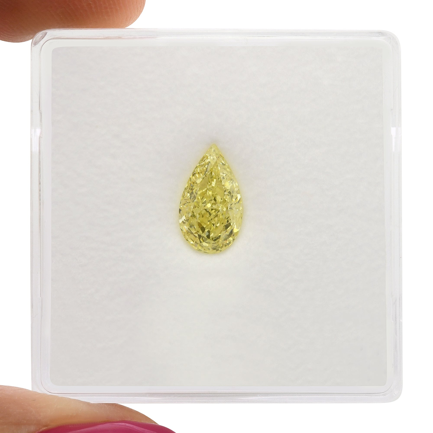 0.83 Carat Fancy Yellow Pear Diamond VVS1 GIA