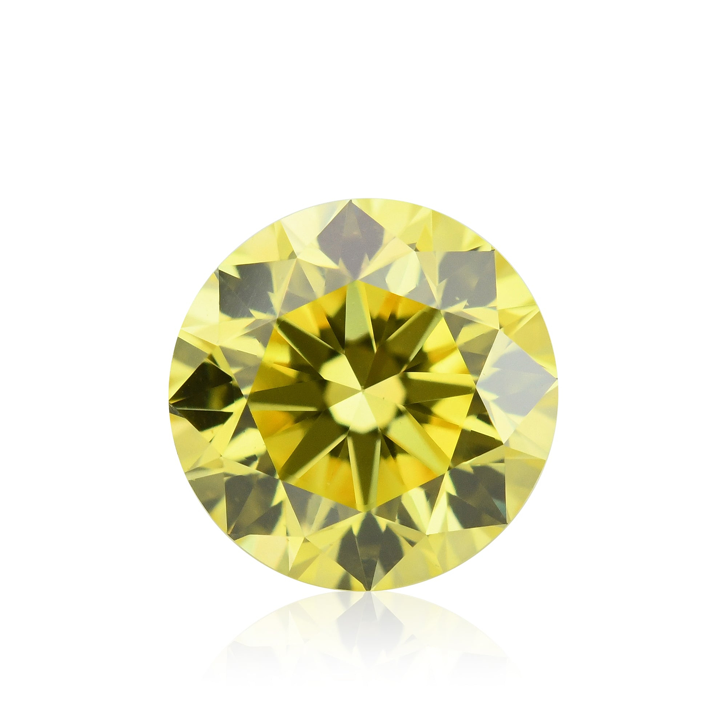 0.47 Carat Fancy Vivid Yellow Round Brillant Diamond VS2 GIA