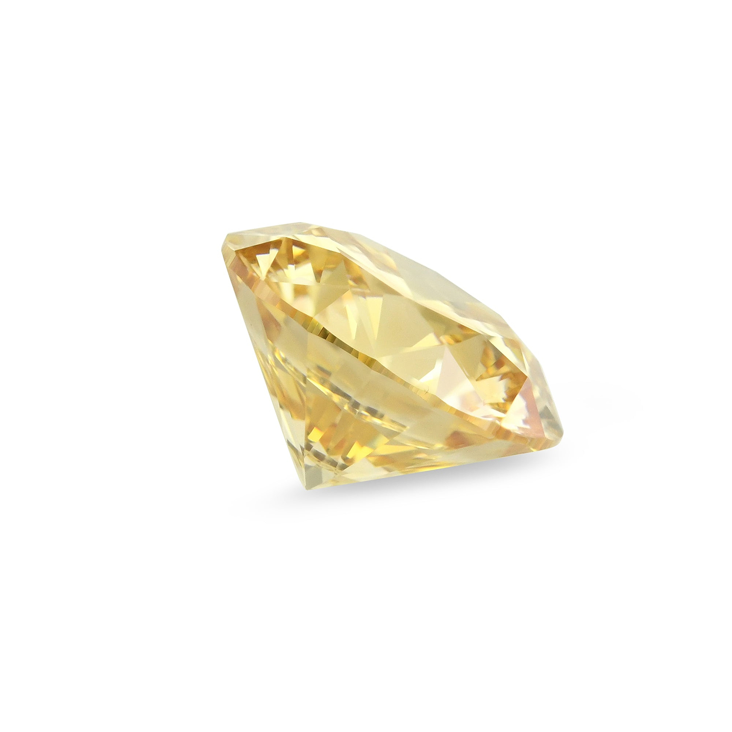 0.55 Carat Fancy Orange Yellow Round Brillant Diamond VS2 GIA