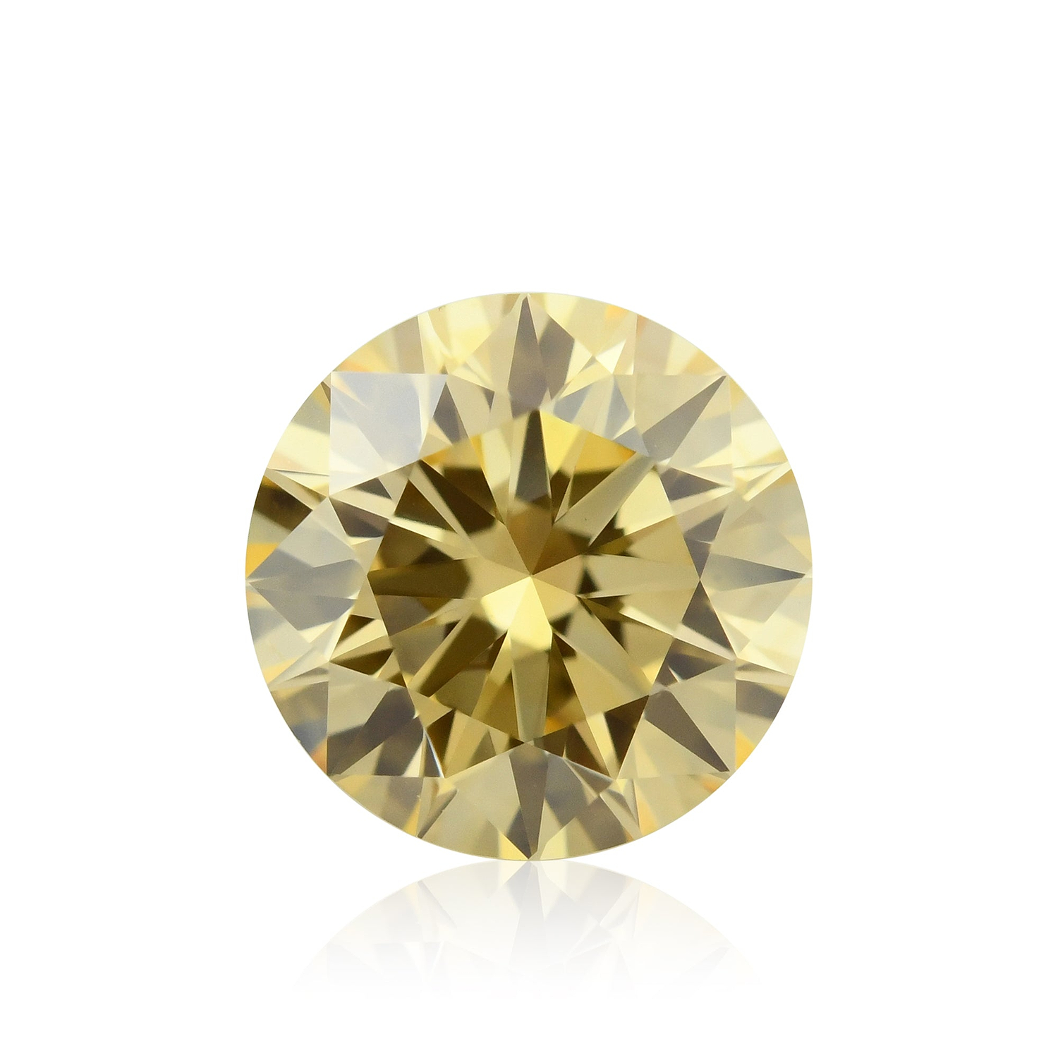 0.55 Carat Fancy Orange Yellow Round Brillant Diamond VS2 GIA