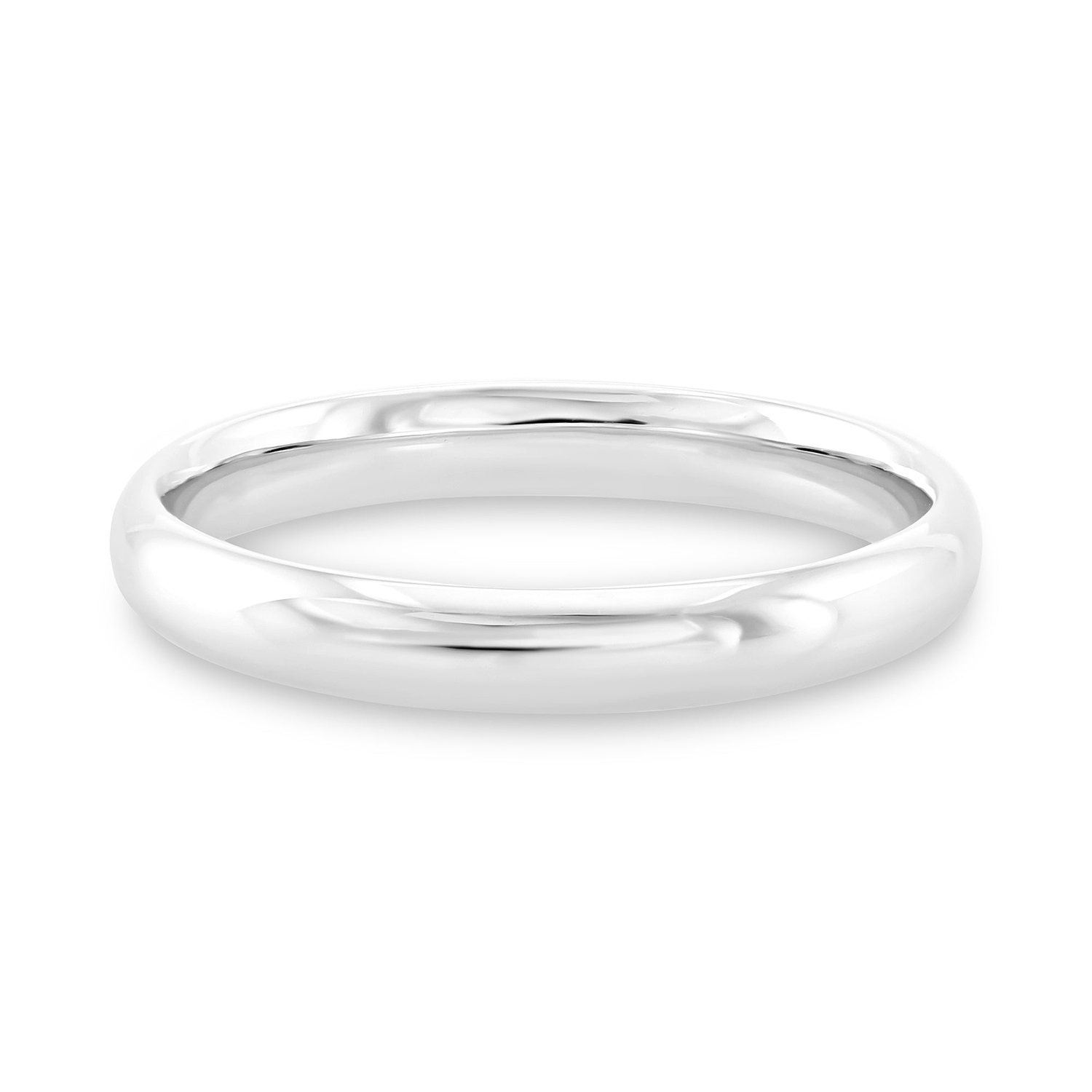 Comfort Fit Domed Wedding Band With Citrine