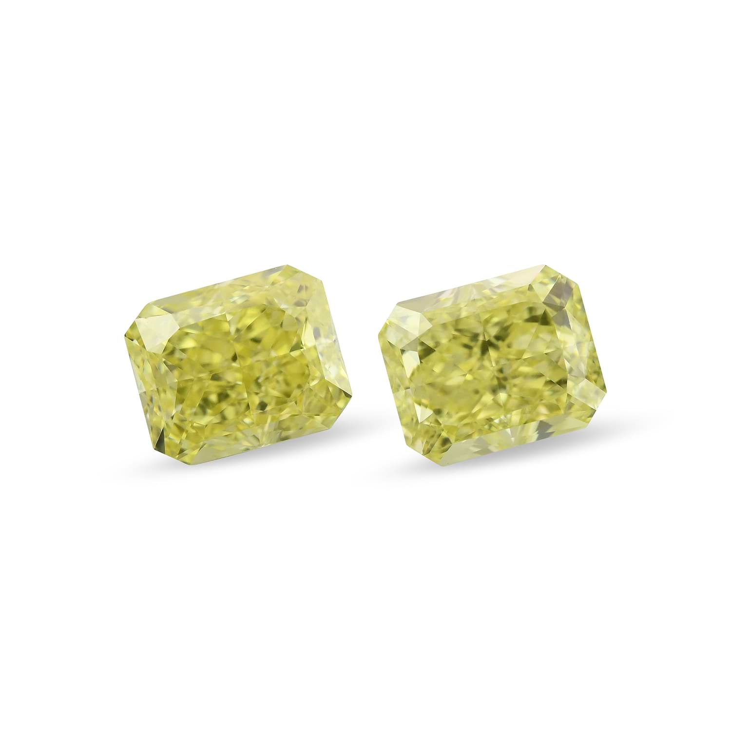 1.30 Carat Fancy Intense Yellow Radiant Diamonds VVS2