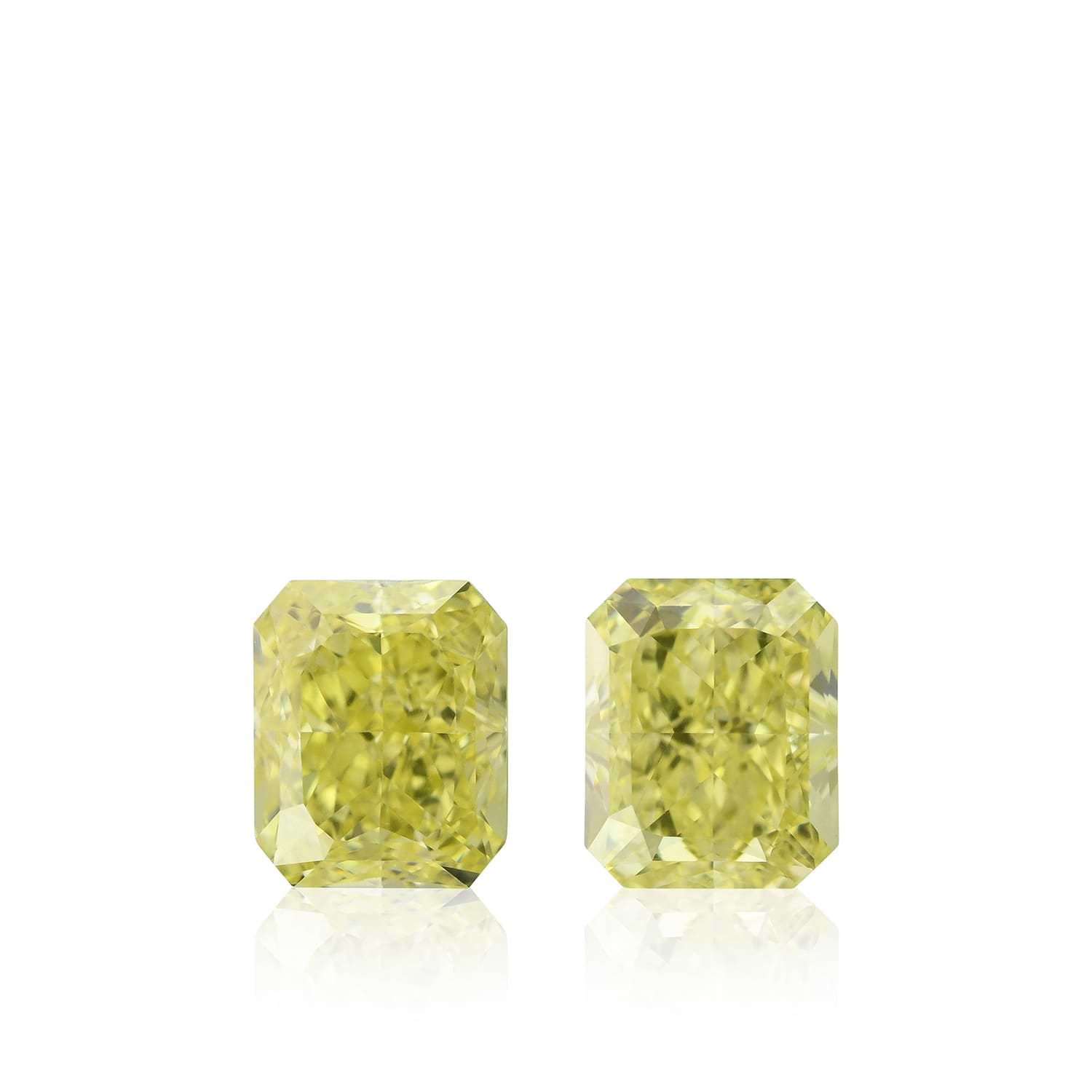 1.30 Carat Fancy Intense Yellow Radiant Diamonds VVS2