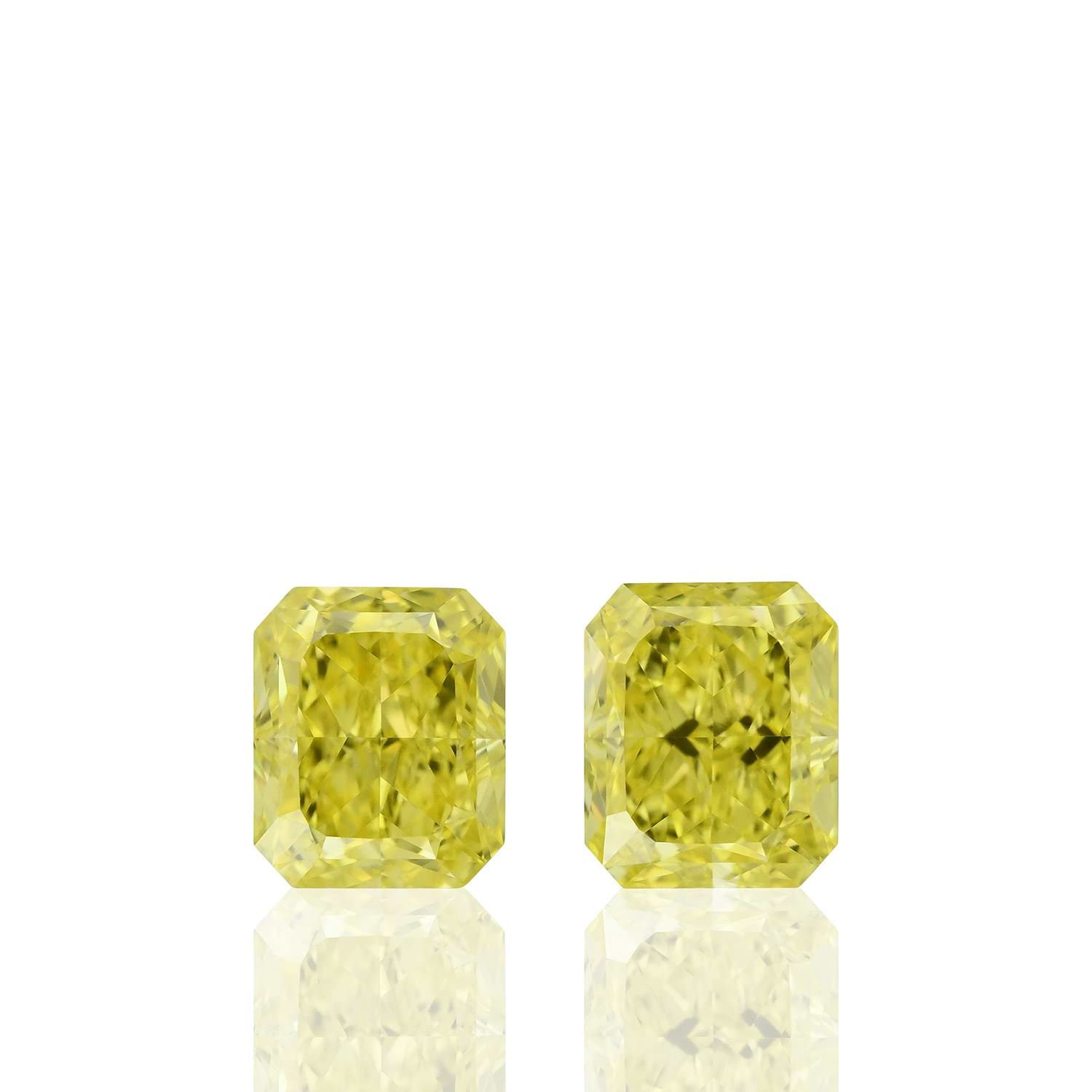 1.30 Carat Fancy Vivid Yellow Radiant Diamonds VS1