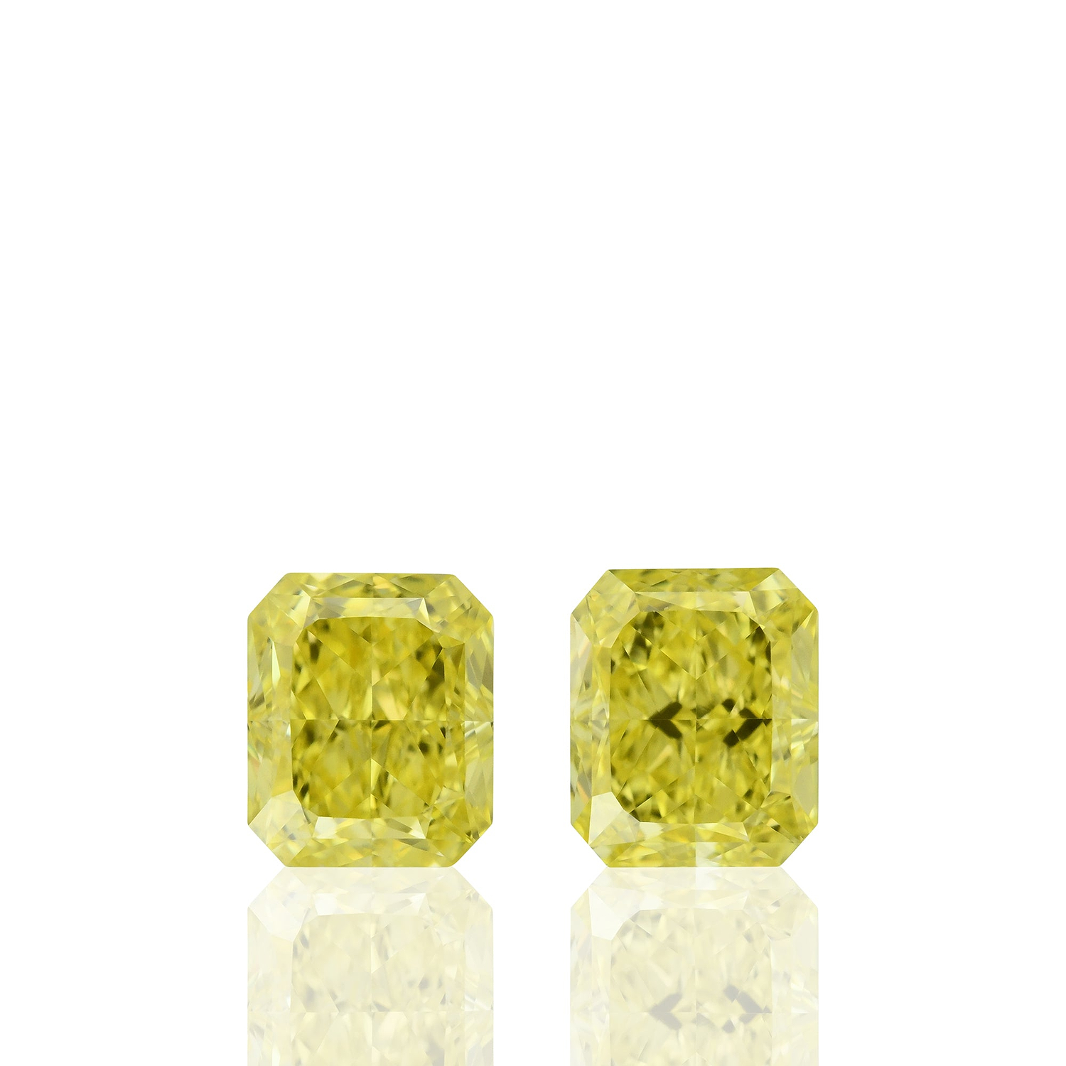 1.30 Carat Fancy Vivid Yellow Radiant Diamonds VS1