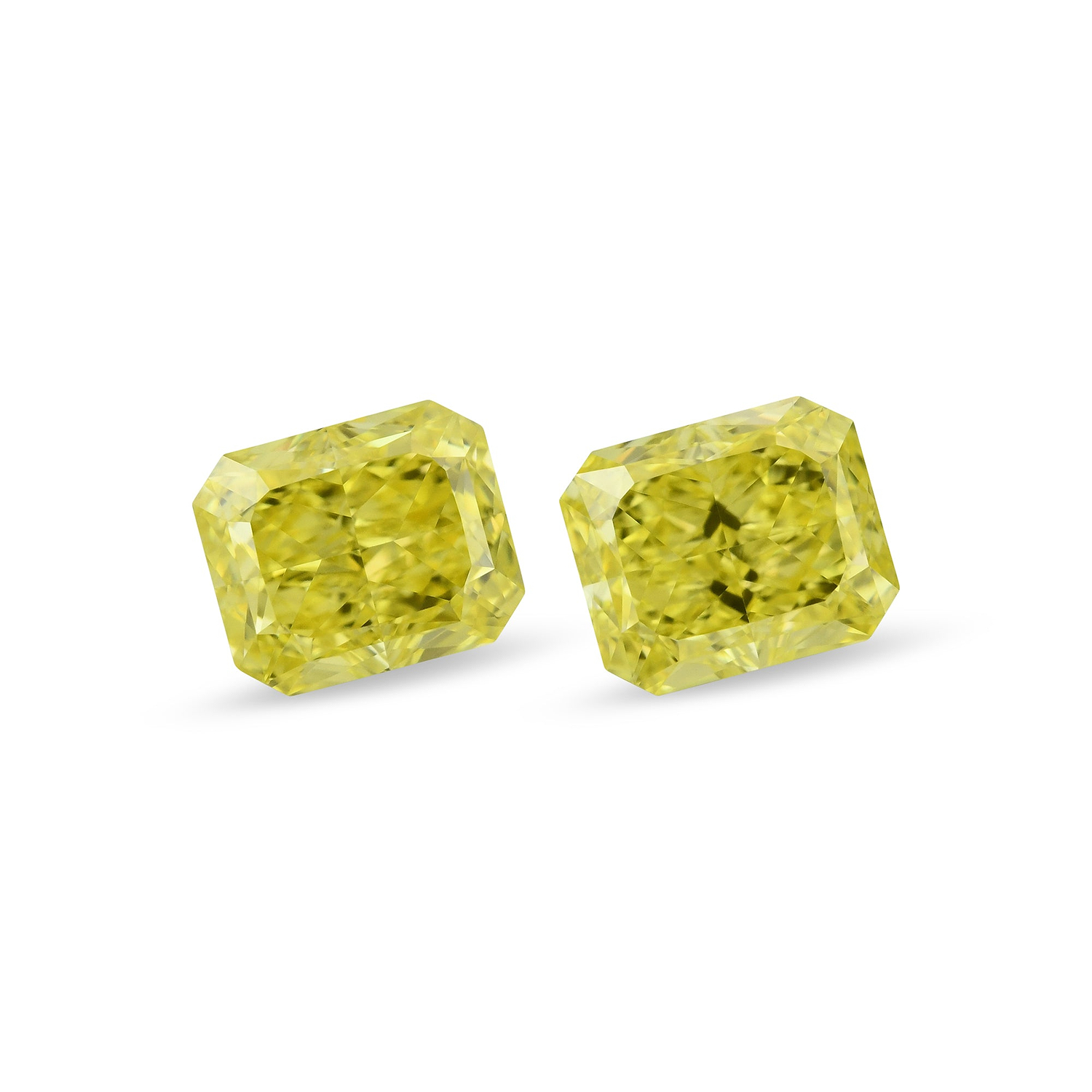 1.30 Carat Fancy Vivid Yellow Radiant Diamonds VS1