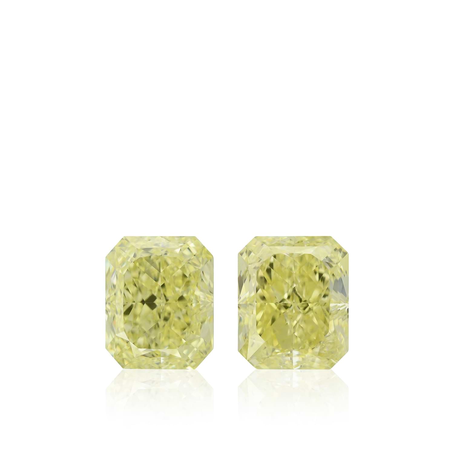 2.13 Carat Fancy Yellow Radiant Diamonds VVS2