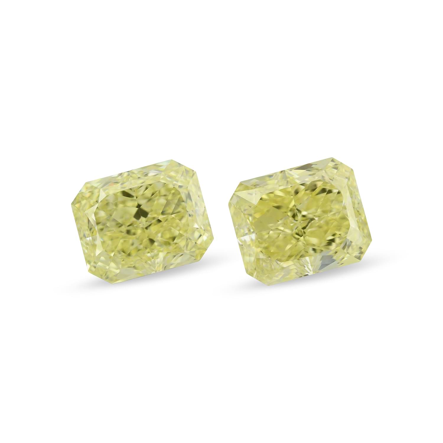 2.13 Carat Fancy Yellow Radiant Diamonds VVS2