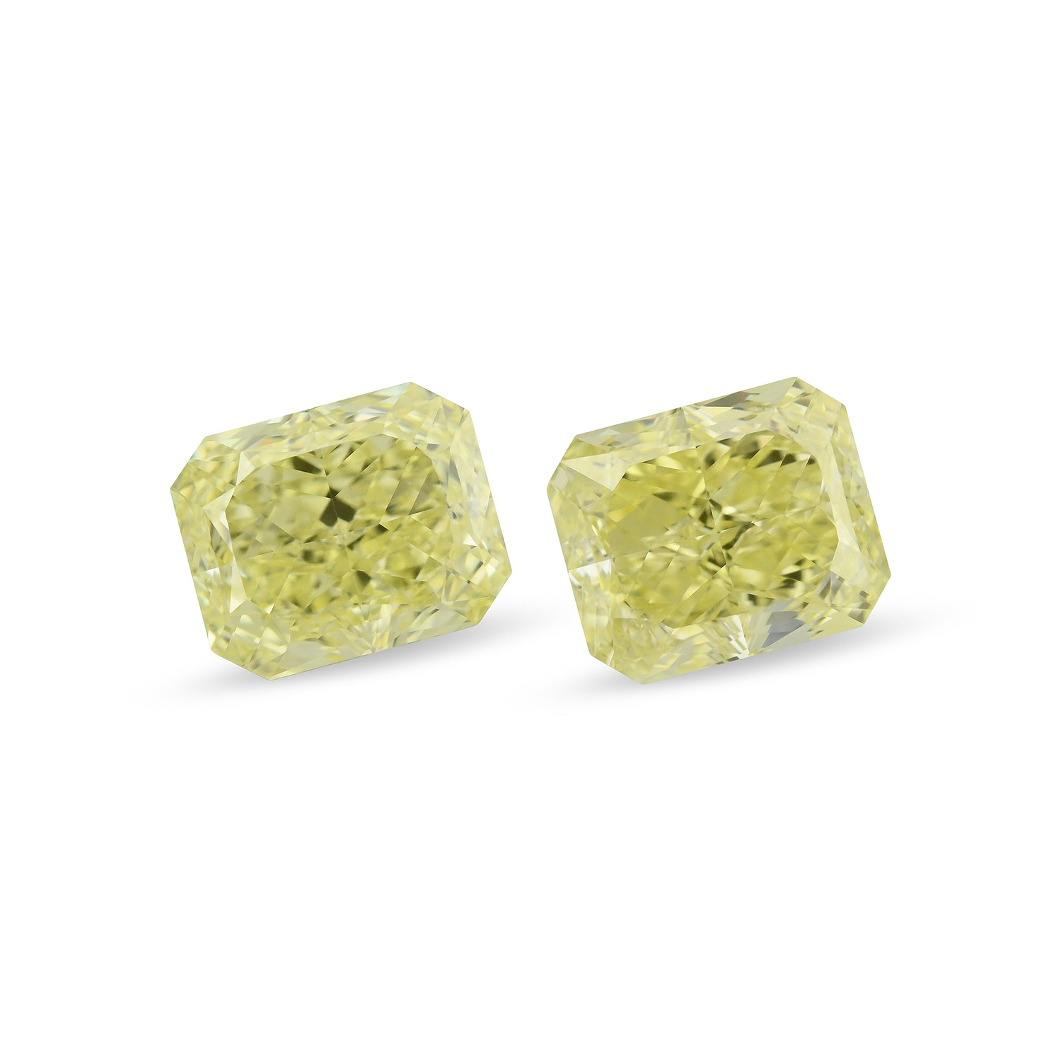 2.13 Carat Fancy Yellow Radiant Diamonds VVS2
