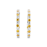 Fancy Vivid Orange Yellow Round Diamond Hoop Earrings (1.96cts TW)