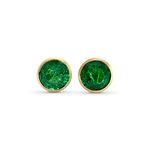 Round Zambian Emerald Stud Earrings
