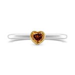 Fancy Deep Yellow Orange Heart Shape Solitaire Diamond Ring GIA