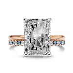 Radiant Diamond Solitaire Ring Wedding Band Set