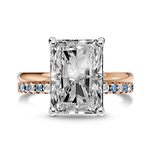 Radiant Diamond Solitaire Ring Wedding Band Set