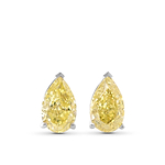 Fancy Yellow Pear Diamond Stud Earrings