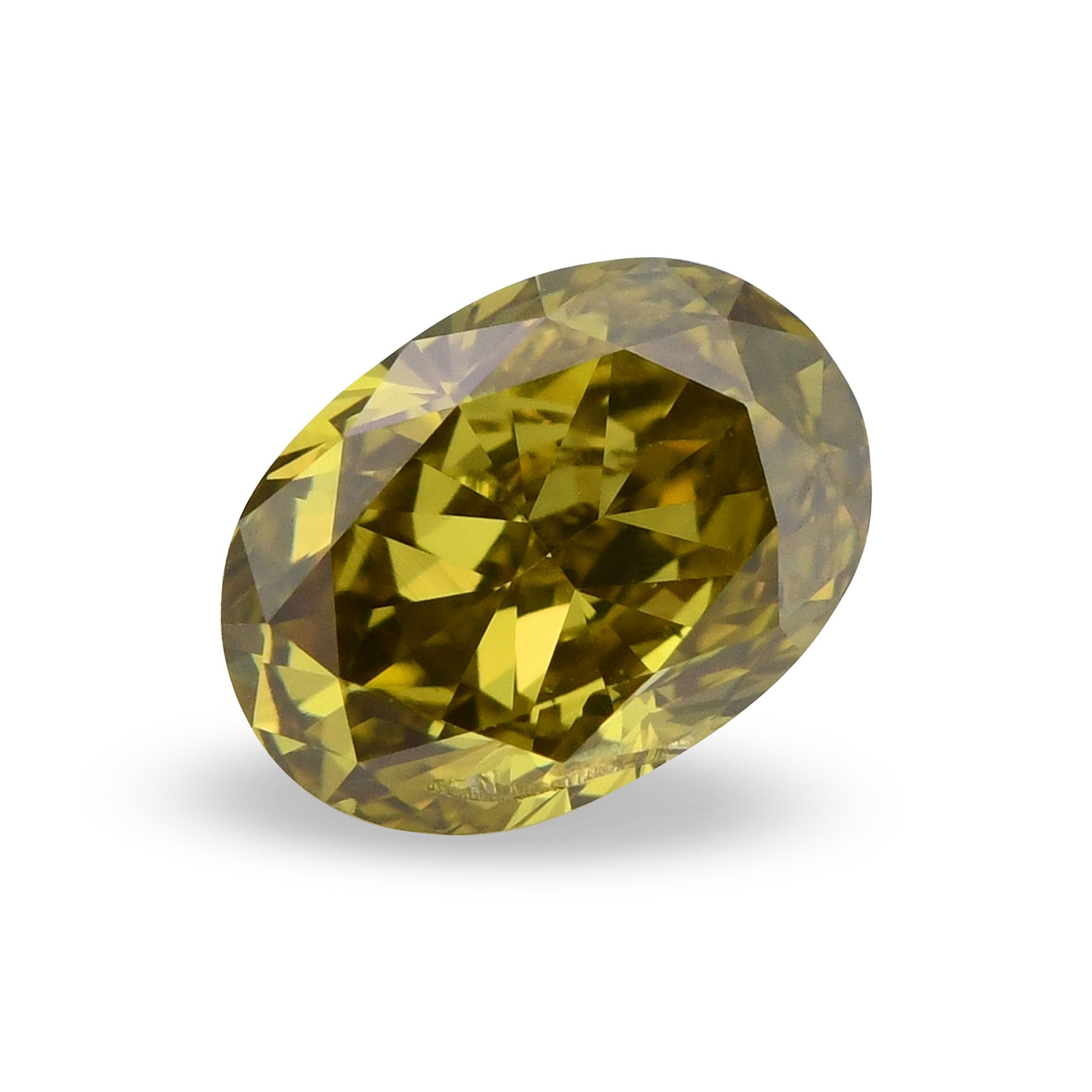 0.79 Carat Fancy Deep Brownish Greenish Yellow Oval Diamond (I1) GIA