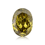 0.79 Carat Fancy Deep Brownish Greenish Yellow Oval Diamond (I1) GIA