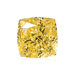 0.58 Carat Fancy Intense Yellow Cushion Diamond SI1 GIA