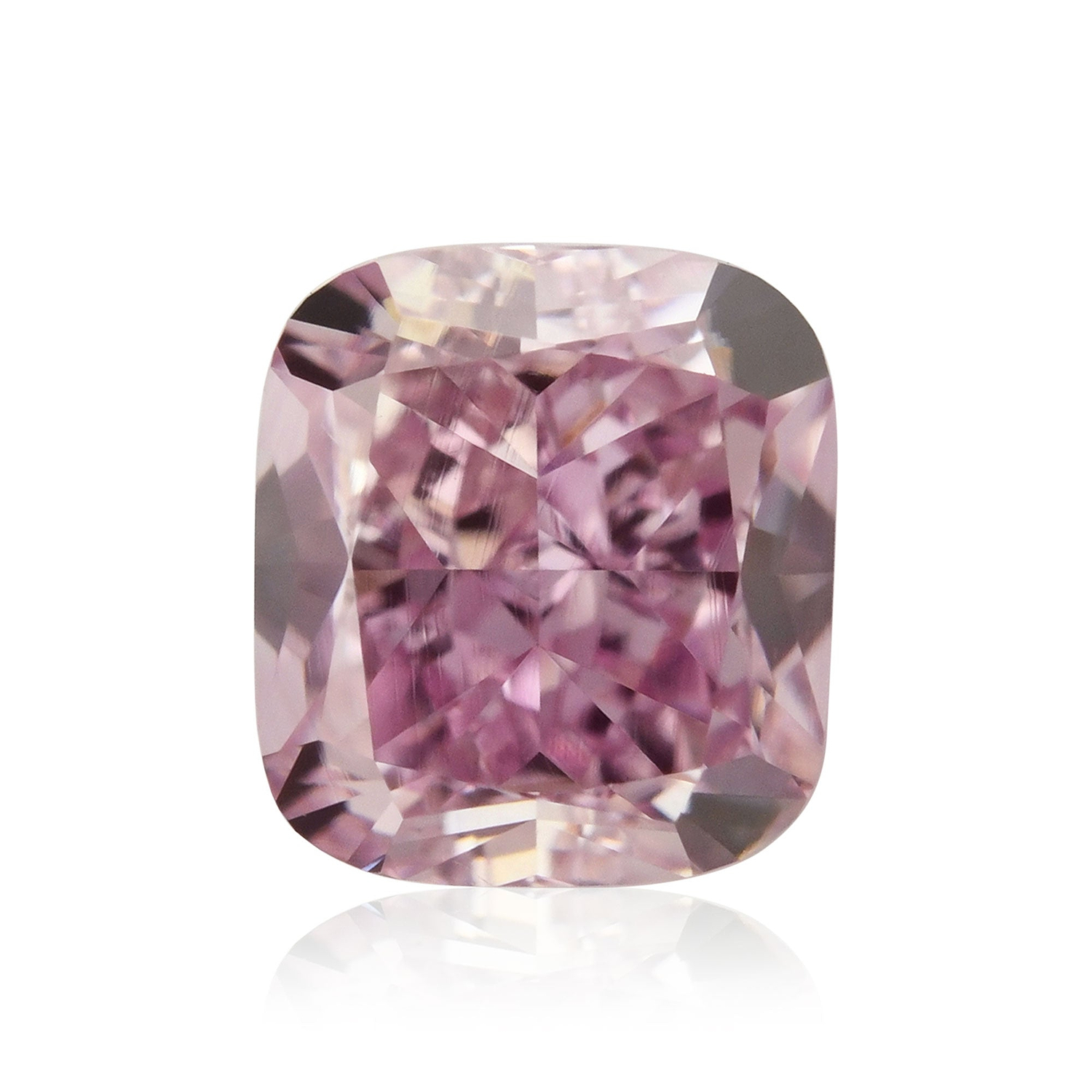 0.50 Carat Fancy Intense Purplish Pink Cushion Diamond VVS2 GIA
