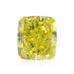 1.01 Carat Fancy Intense Greenish Yellow Cushion Diamond SI1 GIA
