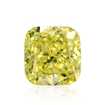0.60 Carat Fancy Intense Yellow Cushion Diamond VS2 GIA