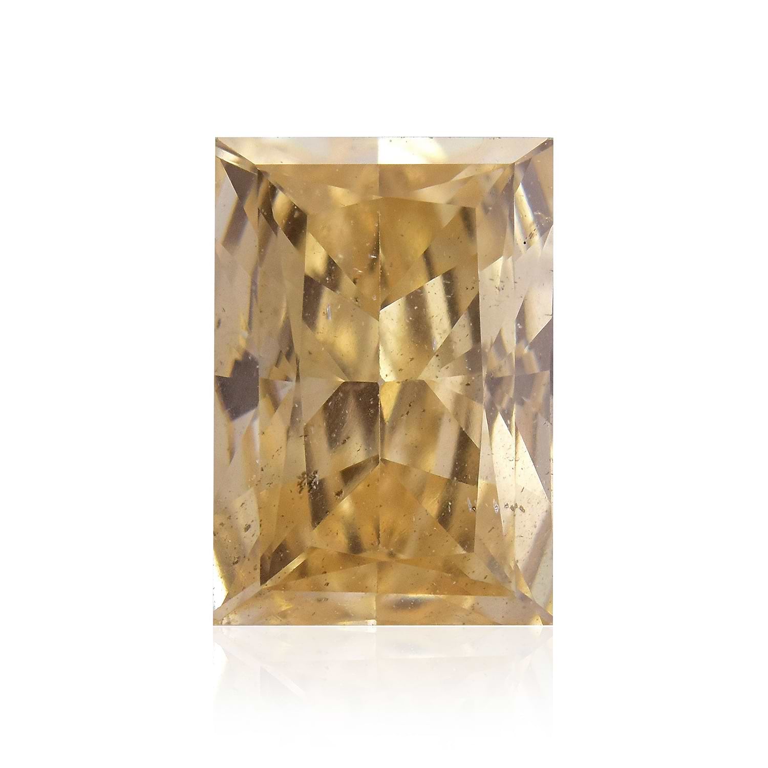 0.43 Carat Fancy Yellowish Orange Princess Diamond (I1) GIA