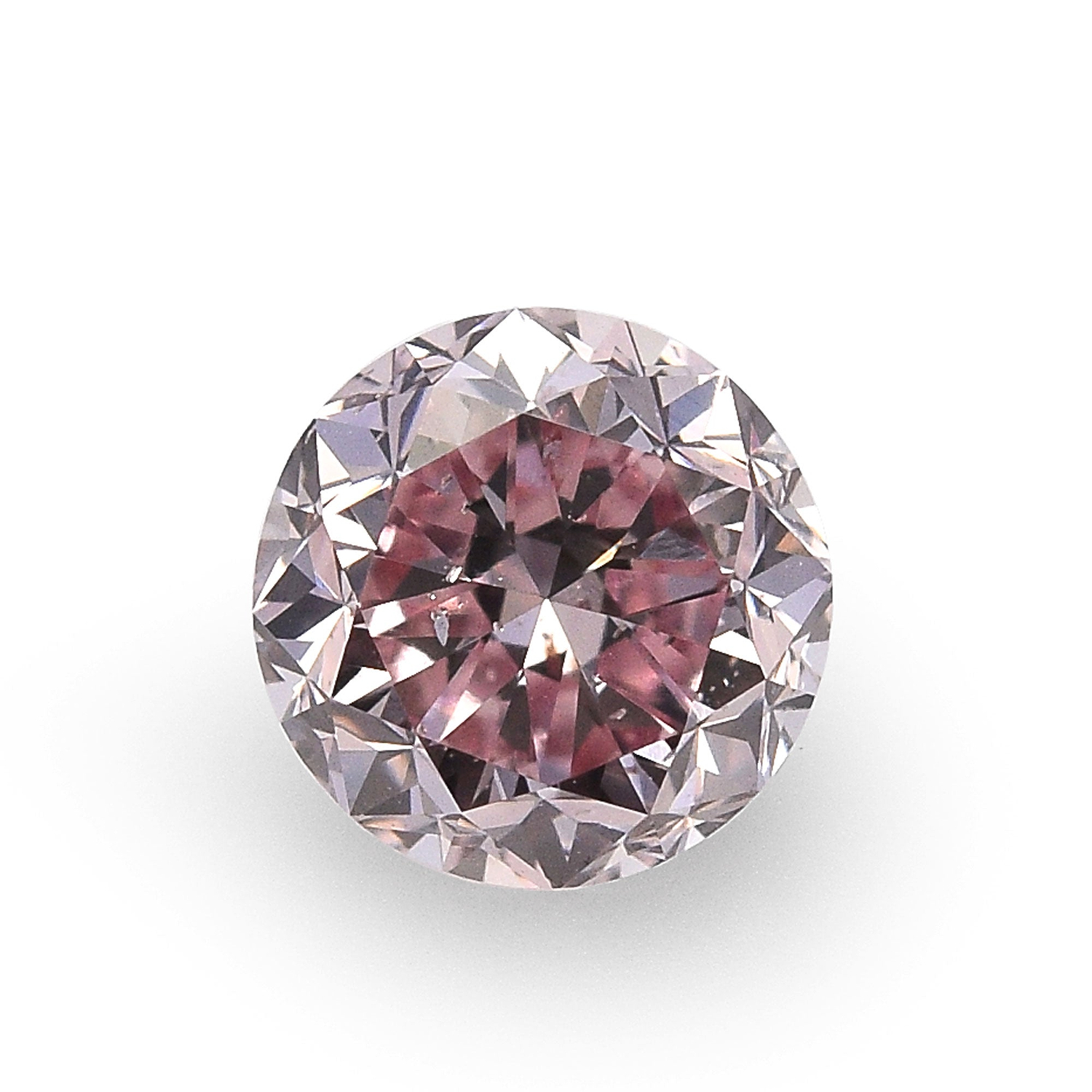 0.59 Carat Fancy Intense Purplish Pink Round Brilliant Diamond SI2 GIA
