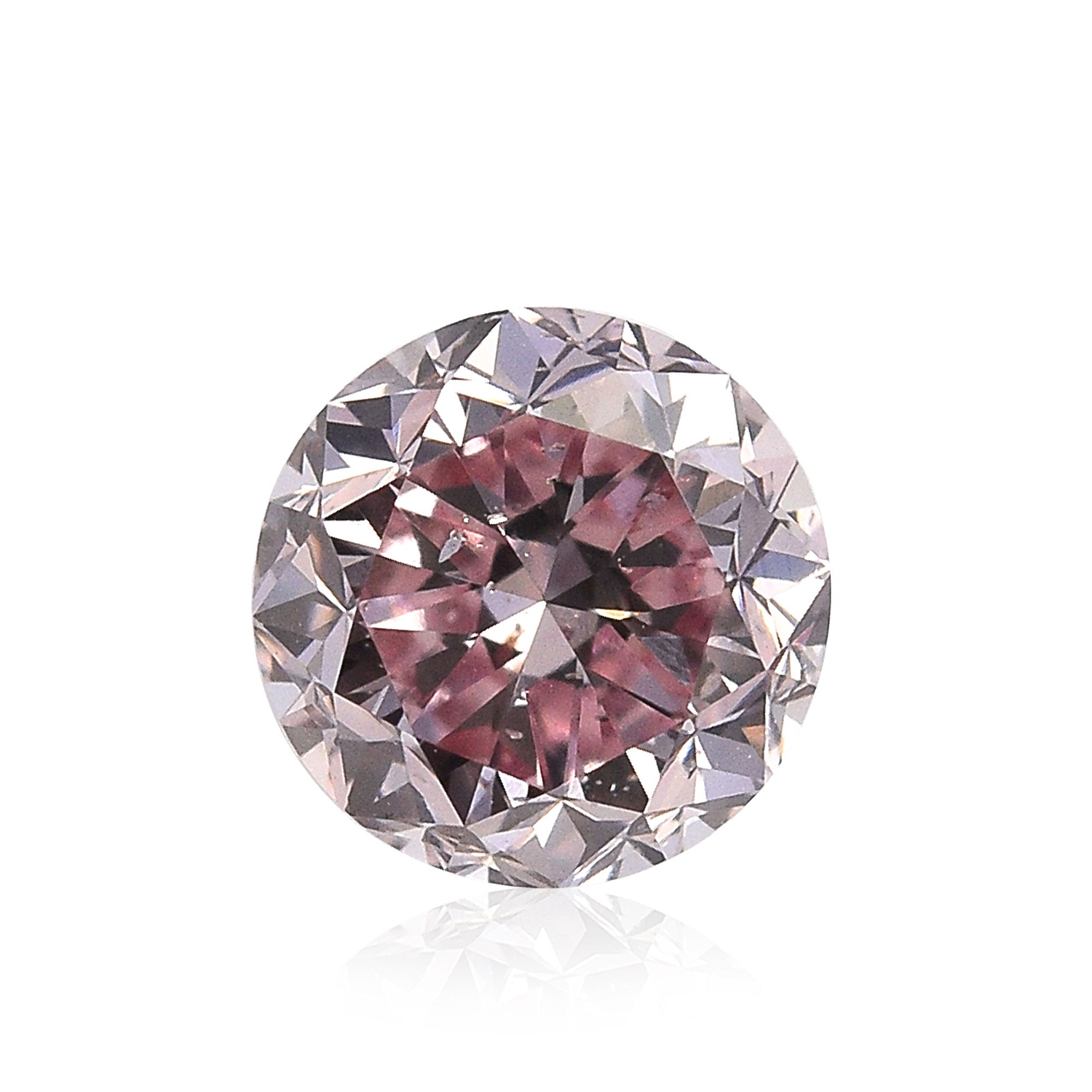 0.59 Carat Fancy Intense Purplish Pink Round Brilliant Diamond SI2 GIA