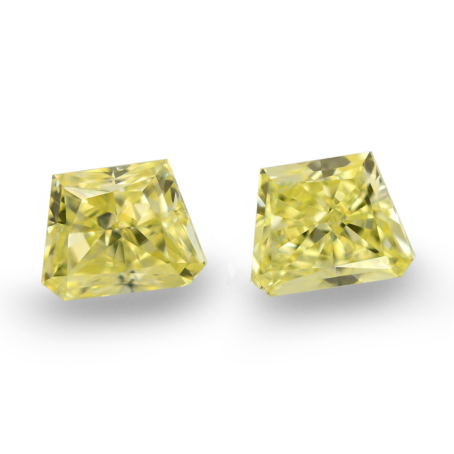 0.60 Carat Fancy Yellow Trapezoid Diamonds (VS1)