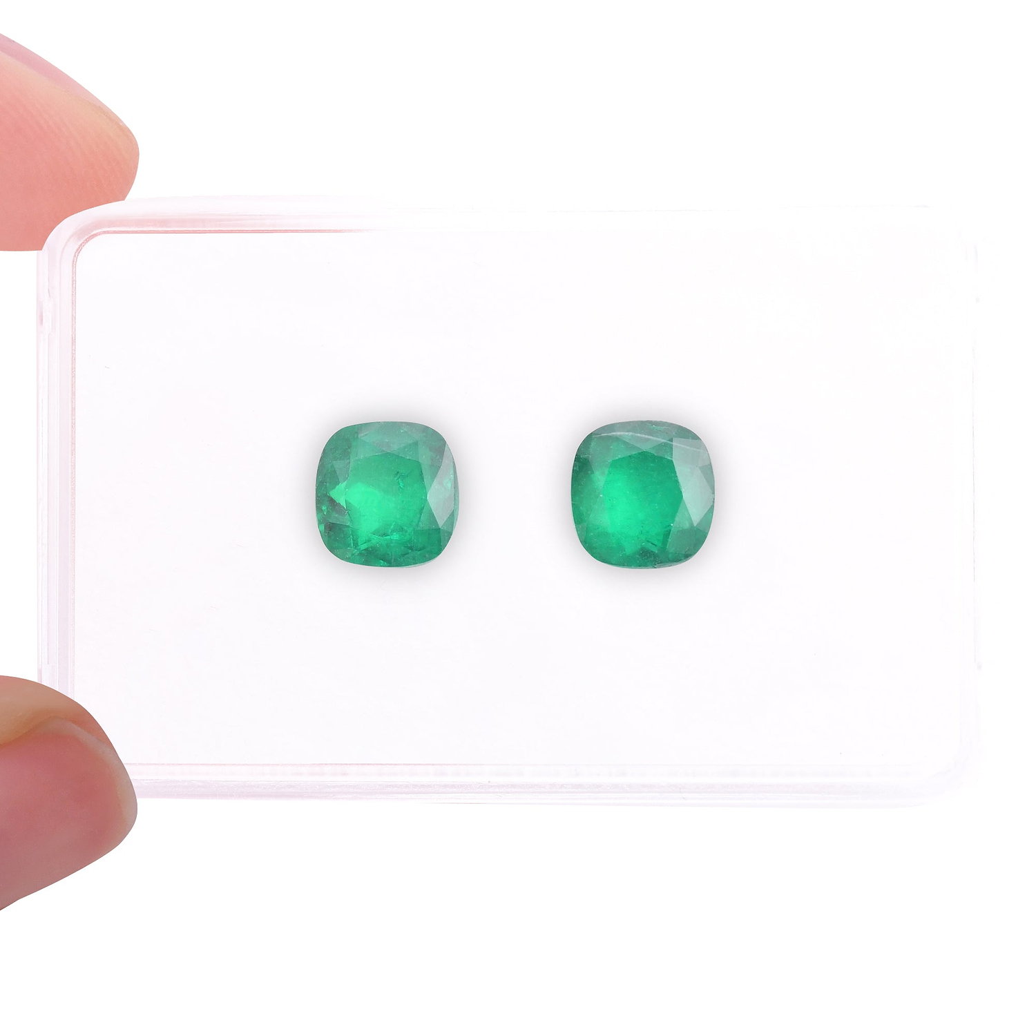 6.40 Carat Green COLOMBIAN Cushion Emerald CD